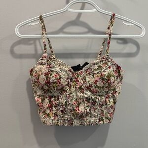Seduction Floral Cropped Corset Top